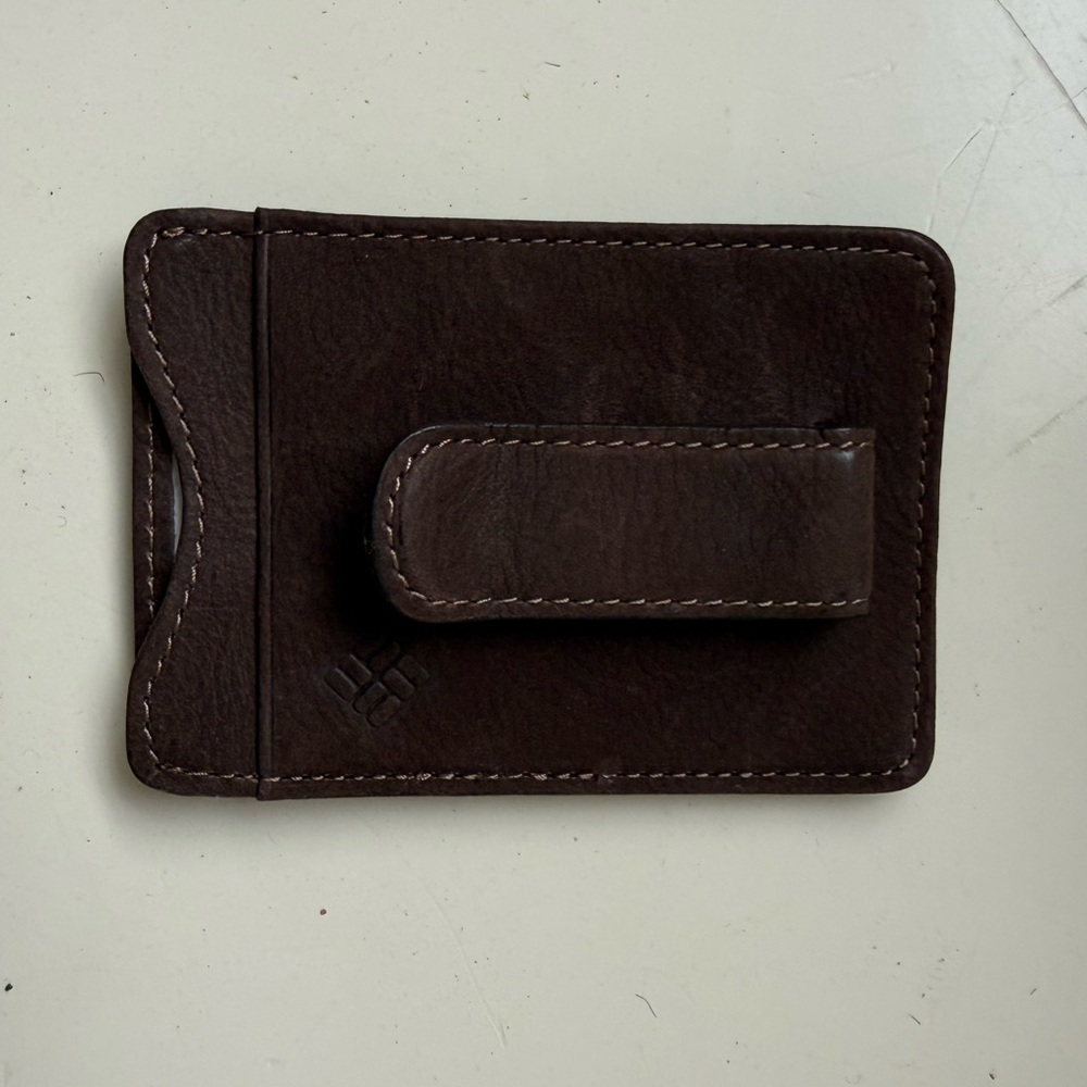 Columbia Dark Brown Leather Money Clip